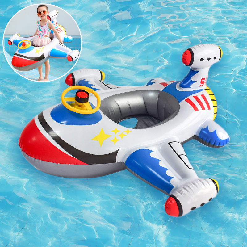 Pool Float Ring Inflatable - Baby Swimming Circle Airplane Float Pool