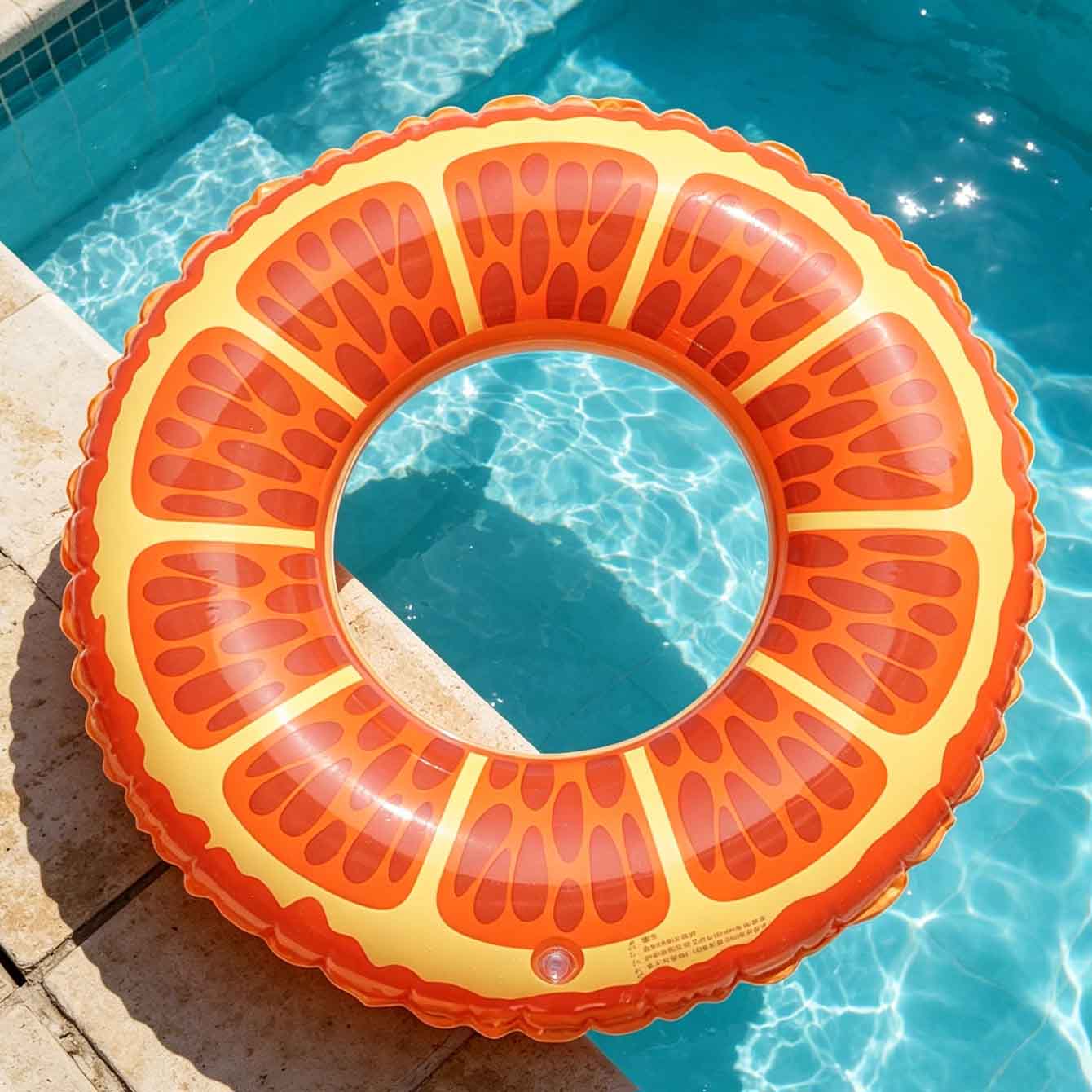 Pool Float Ring Inflatable - 1PC Orange Slice Inflatable Swim Ring