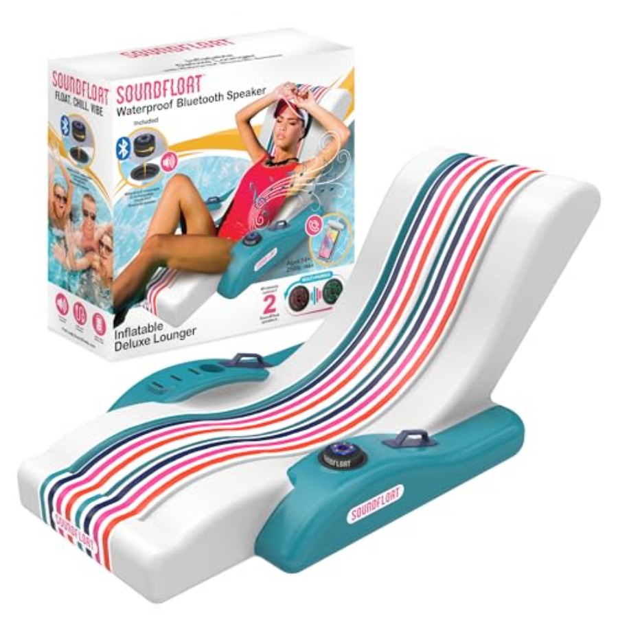 Pool Lounger Inflatable - Inflatable Pool Lounger with Bluetooth IPX7
