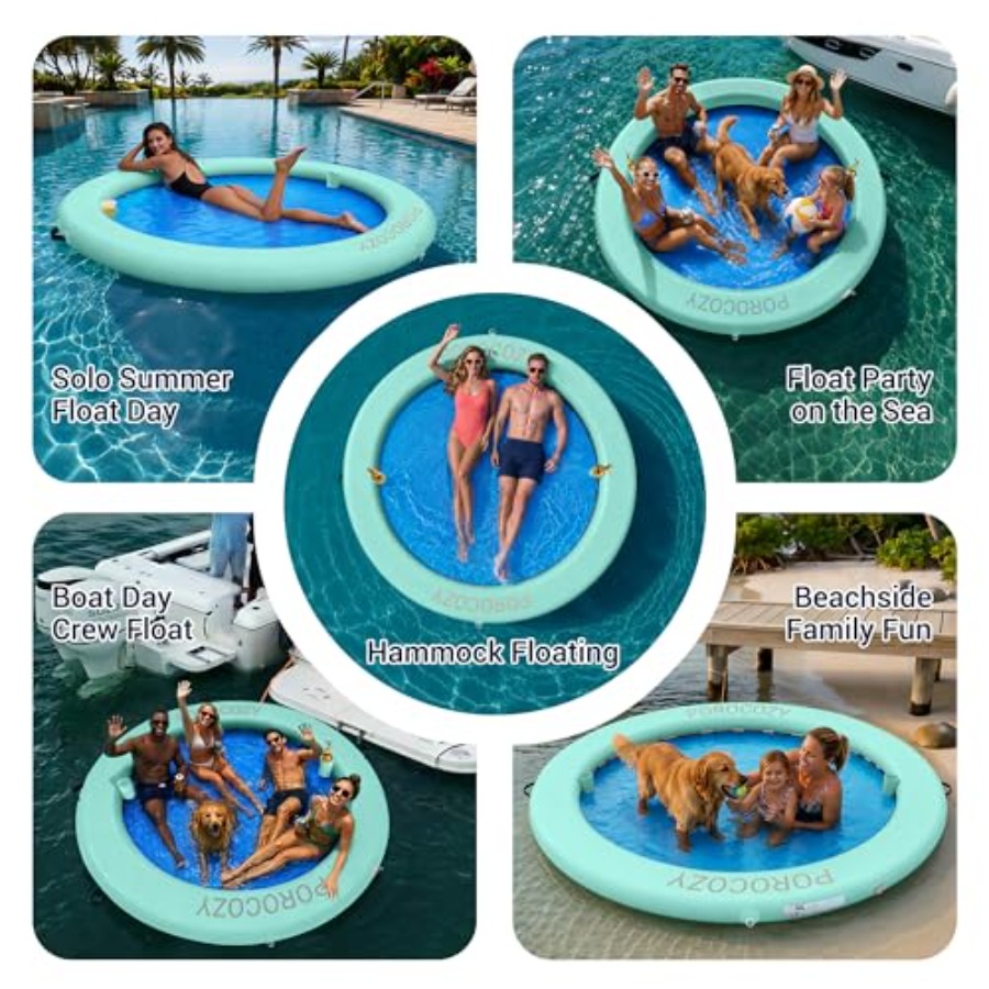 Inflatable Water Hammock Round - đánh giá và giá Pool Float Ring Inflatable