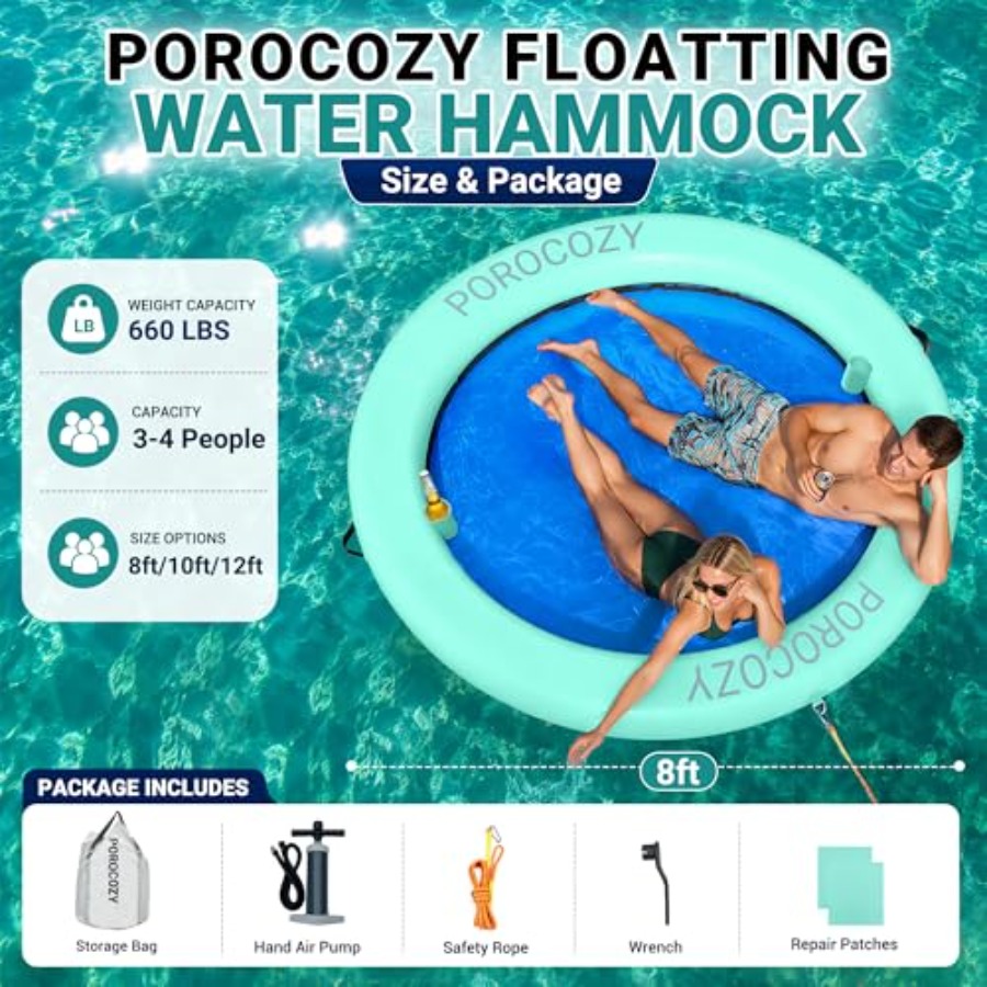 Inflatable Water Hammock Round - đánh giá và giá Pool Float Ring Inflatable