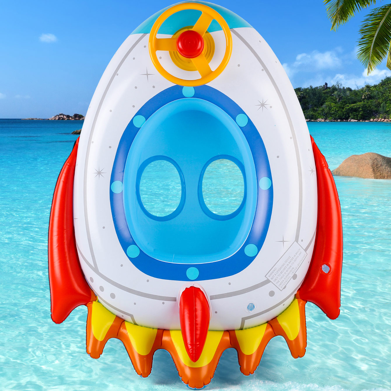 1PC Rocket-shaped Thickened In - đánh giá và giá Pool Float Ring Inflatable