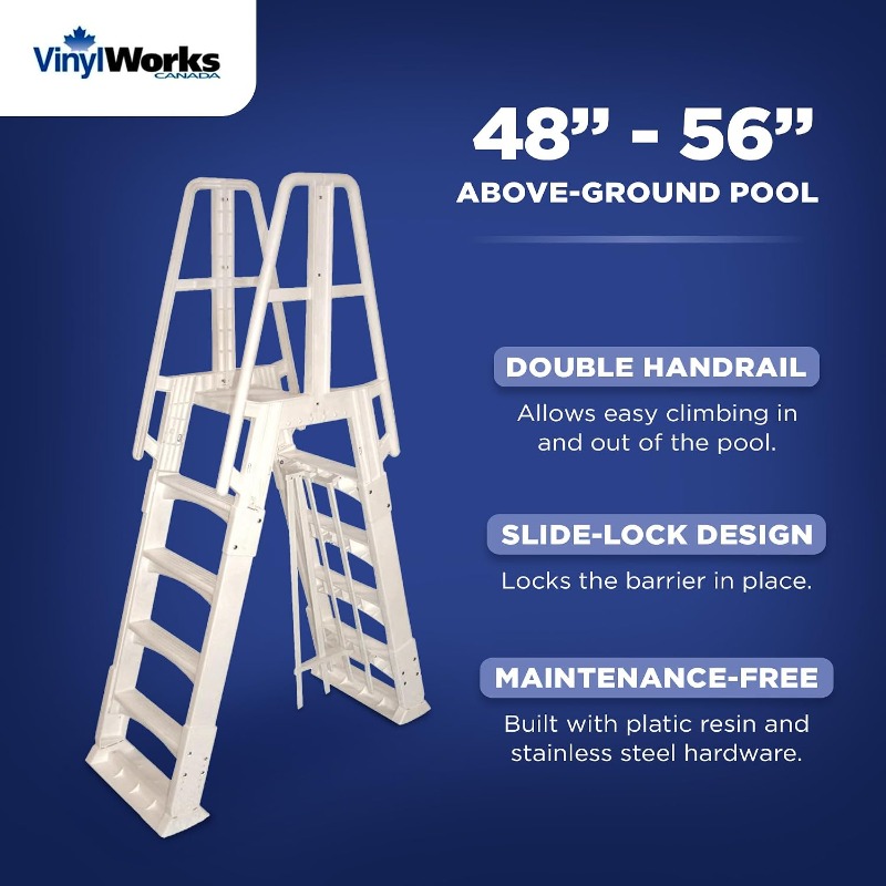 Vinyl Works SLA A-Frame 48 to  - đánh giá và giá Pool Ladder Above Ground