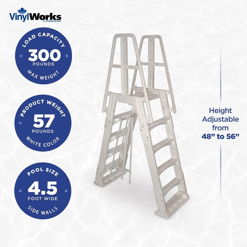 Vinyl Works SLA A-Frame 48 to  - đánh giá và giá Pool Ladder Above Ground