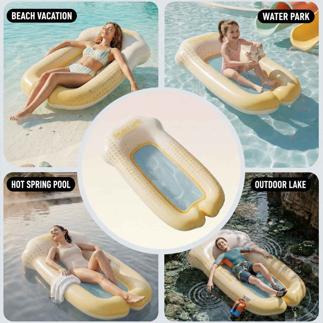 Inflatable Water Hammock Pool  - đánh giá và giá Pool Lounger Inflatable