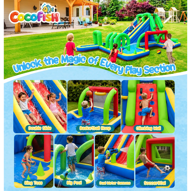 Cocofish Large Inflatable Wate - đánh giá và giá Water Slide Inflatable