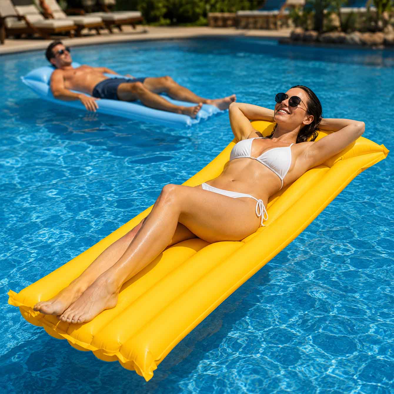 1PC Pool Float Bed Inflatable  - đánh giá và giá Pool Float Ring Inflatable