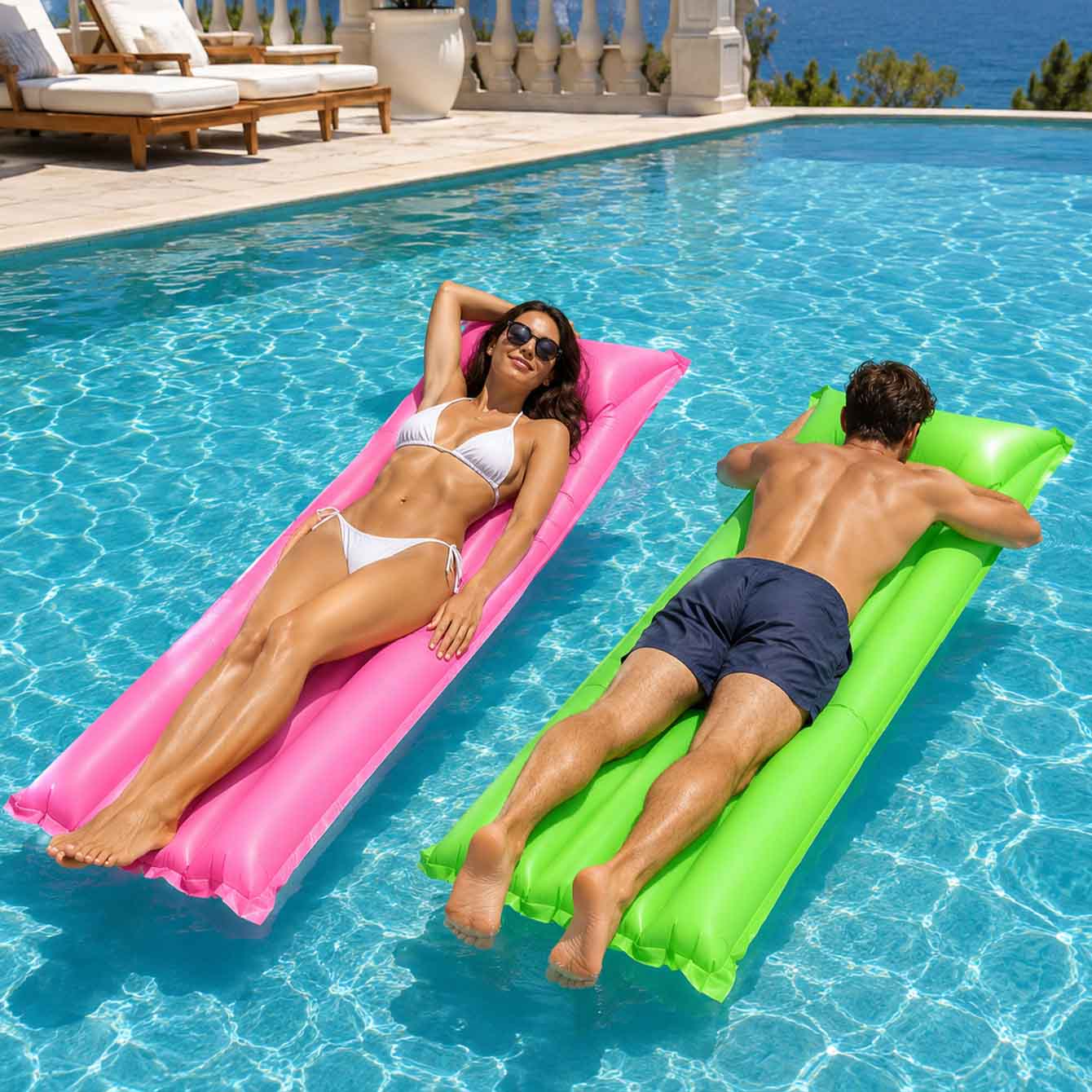 1PC Pool Float Bed Inflatable  - đánh giá và giá Pool Float Ring Inflatable