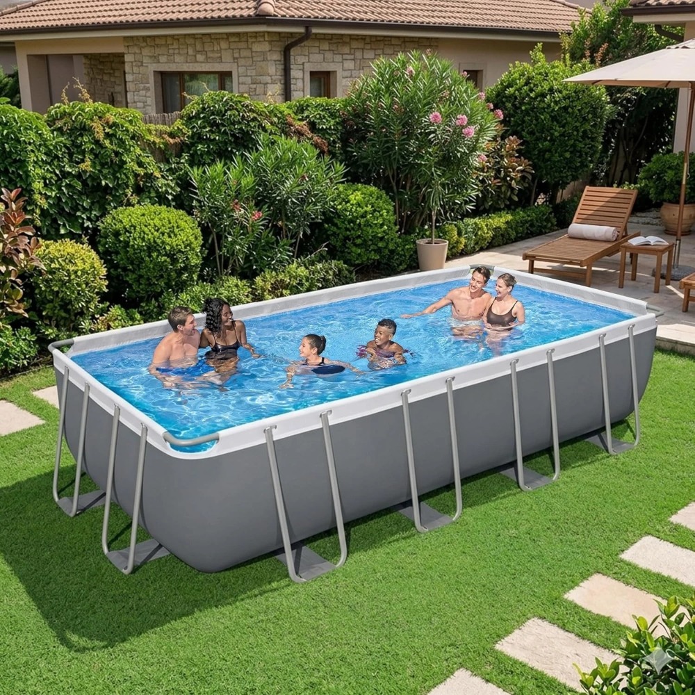 Rectangular Metal Frame Above  - đánh giá và giá Pool Ladder Above Ground